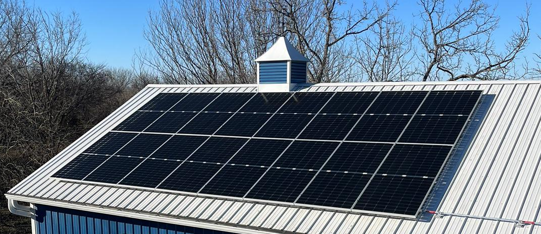 Roof solar agriculture barn Douglas County LeCompton Kansas 66050